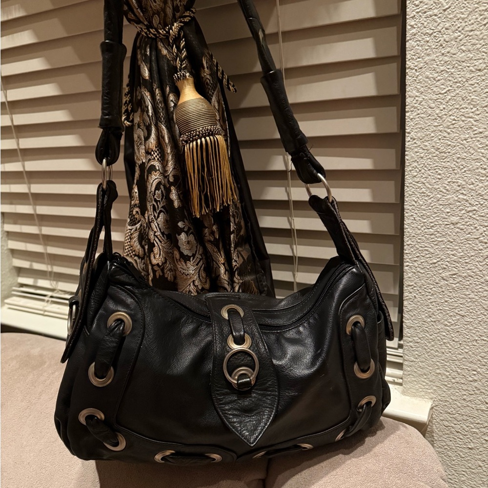 Black Leather Shoulder Bag